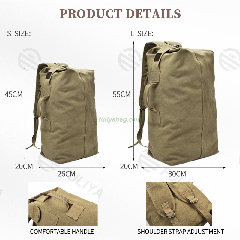 Canvas Lightweight Large Capacity Tactical Travel Hiking Backpack Bag For Camping Climbing Trekking Outdoors Sports