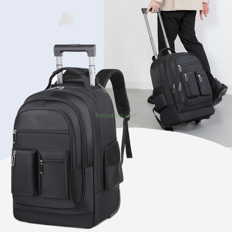 Custom Trolley Luggage Wheeled Rolling Business Travel Boarding Backpacks 2 Wheels Student Laptop Backpack