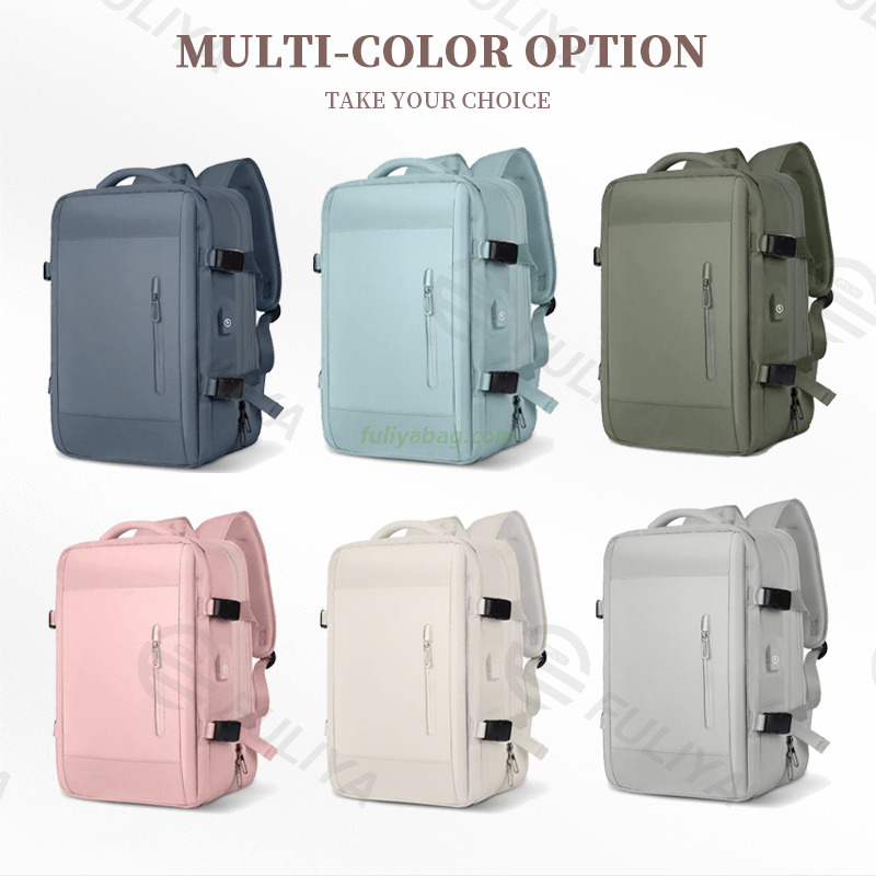 High Capacity Waterproof Women Pink Anti Theft Expandable College School Business Travel Luggage Laptop Backpack
