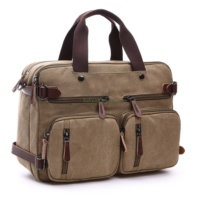 High Capacity Cotton Canvas HandBag Custom Business Briefcase Sling Crossbody Bag Shoulder Messenger Bag for Men Women