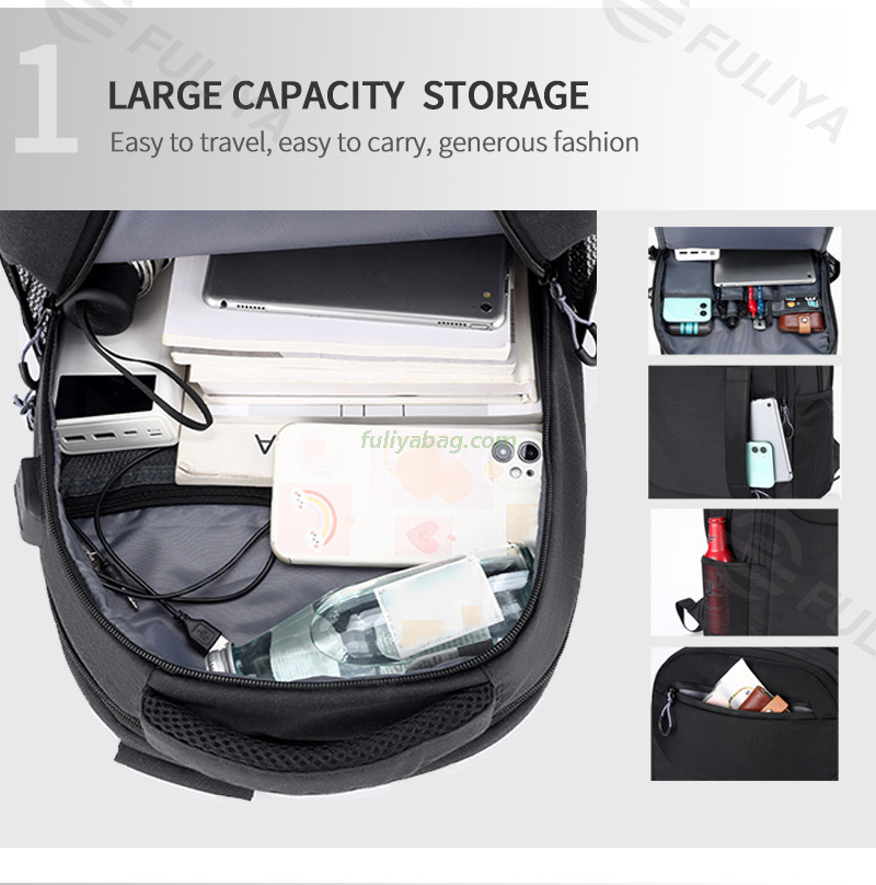 C-80262 Waterproof USB Charging Travel Business Laptop Backpack