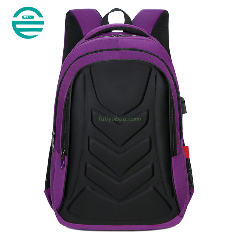 Factory Direct USB 17 inch EVA Polyester Fabric Custom Logo Shaped Business Laptop Backpack Bagpack Bag for Men