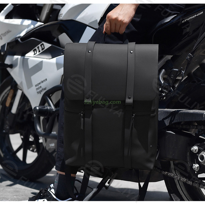 Computer Backpack Waterproof PU Leather Casual Business Notebook Interlayer Bag Laptop Backpack for Men