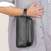 Custom PU Leather Business Bag Luxury Handbag Wrist Bag Waterproof Wear-Resistant Geometric Design Men Clutch Bag