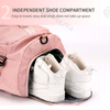 Custom Logo Fashionable PU Duffle Bag Portable Zipper Closure Shoe Compartment Sport Gym Travel Backpack for Men Women