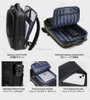 Custom High Quality Pu Leather Men's Computer Backpack Waterproof Classic School Travel Laptop Backpack With Usb Charging