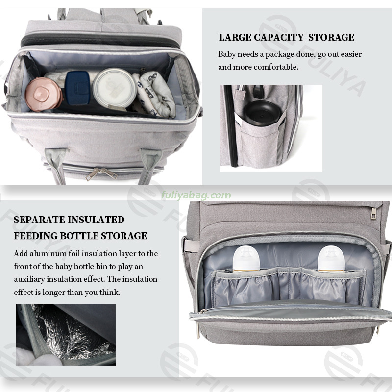 Wholesale Baby Mummy Diaper Bag USB Charging Port Portable Outting Women Backpack Folding Bed Mommy Bag