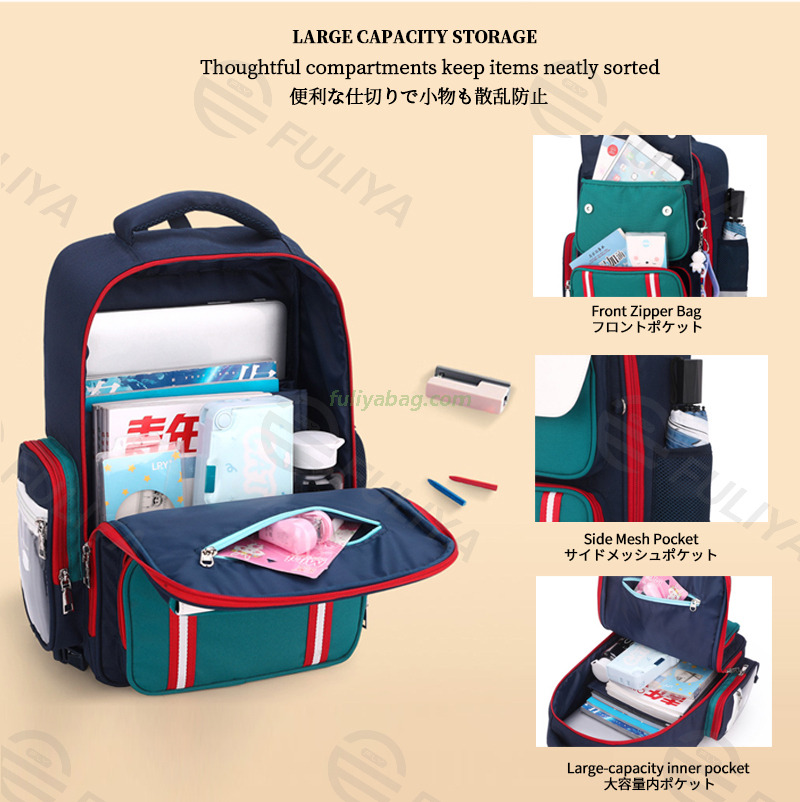 Custom Large Capacity Kids Boys Girls Rolling Trolley Backpacks Primary Student Children School Bags With Wheel