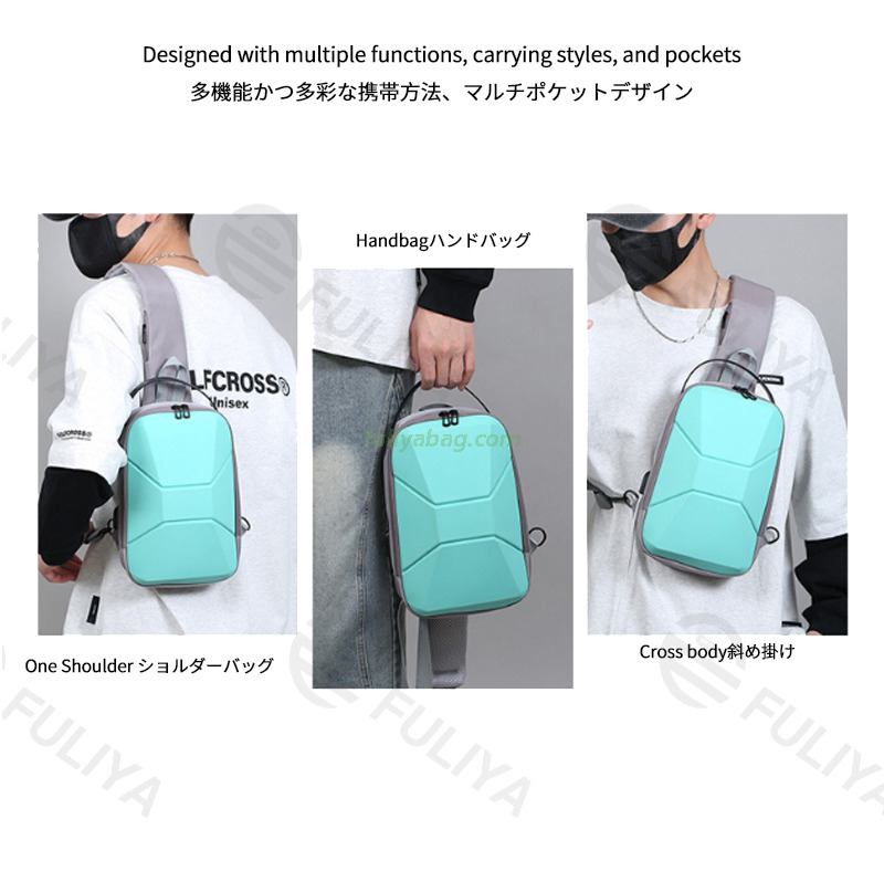 Multi-Functional Anti-Theft Outdoor Waist Crossbody Bag Men's Large Capacity Hard-Shell Chest Bag for Travel Office Use