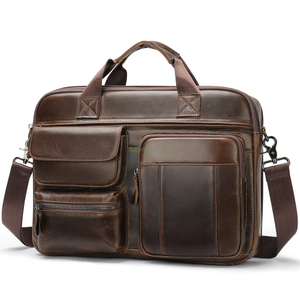Men's Messenger Bag Office Work Shoulder Bag Computer Handbag Business Laptop Genuine Leather Briefcase