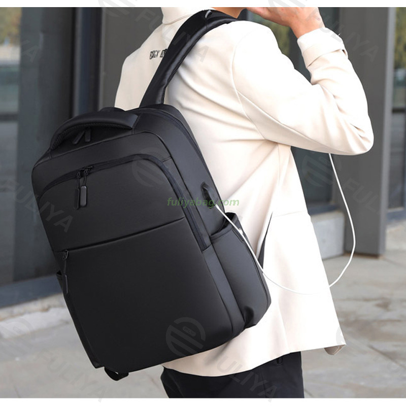 Factory Outlet Unisex Backpack Activities Waterproof College Outdoor Black 17 Inch Laptop Bags With USB Charging Port