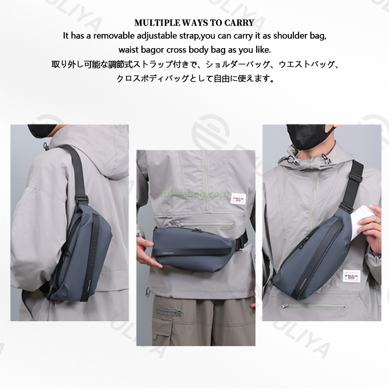 Custom Fancy Small Crossbody Sling Bag Fashion Travel Sports Men's Single Shoulder Messenger Waist Chest Pack Bag