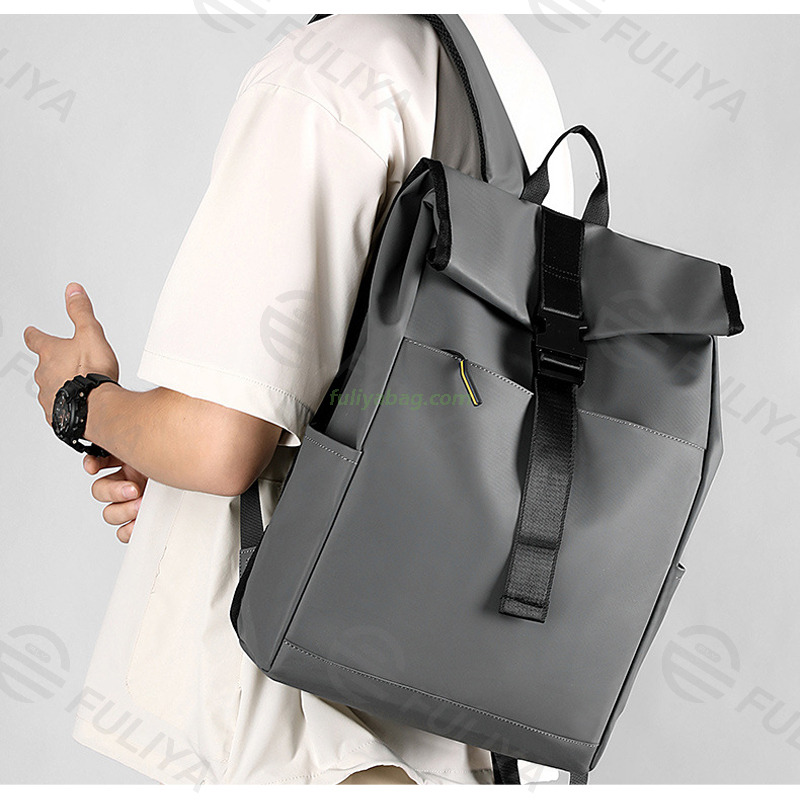 Custom Casual Sport Backpack Waterproof Man Roll Top Backpack Large Capacity School Backpack for Travel Hiking