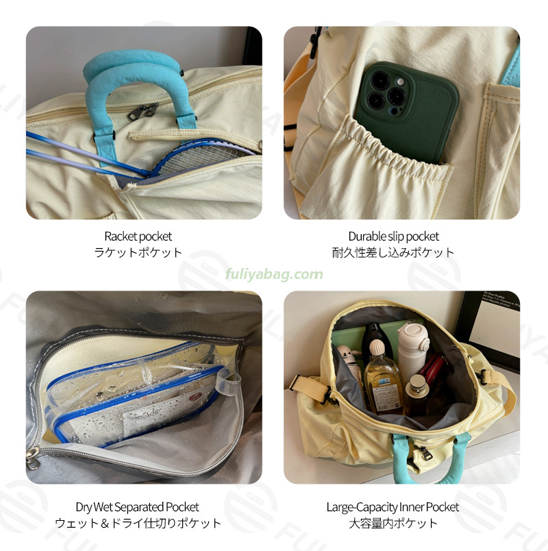 Custom Multi-Functional Lightweight Travel Training Badminton Gear Bag Gym Sports Duffle Bag With Racket Compartment