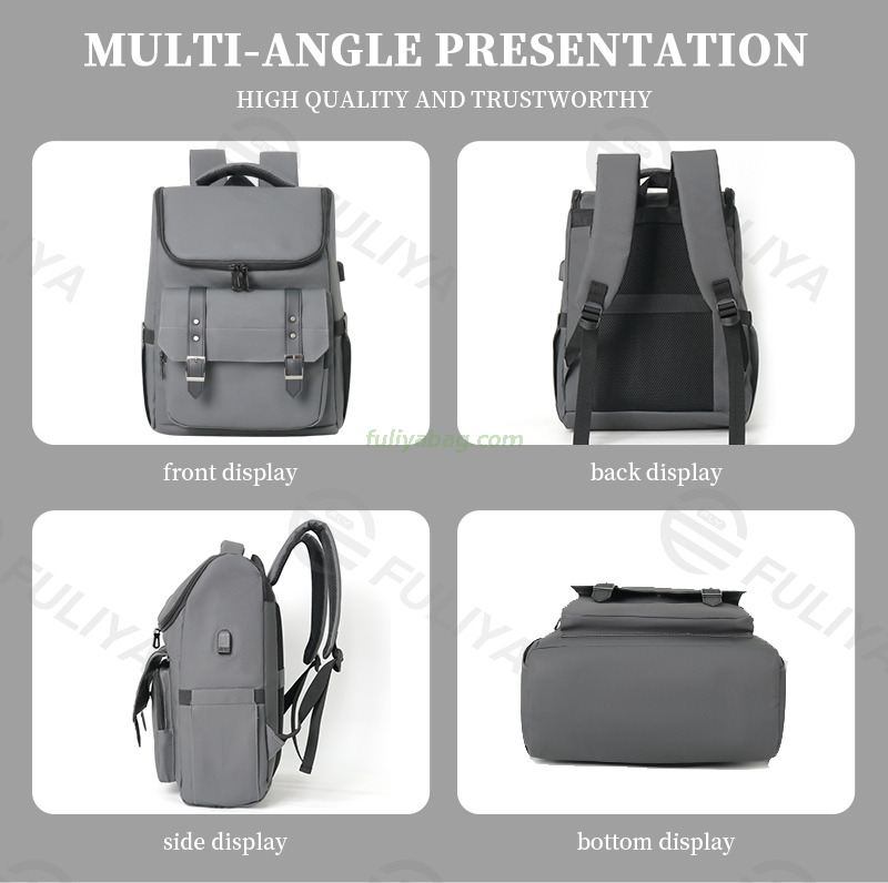 OEM ODM Design School Office Business Computer Back Pack USB Charging Port Travel Laptop Backpack bag for Men