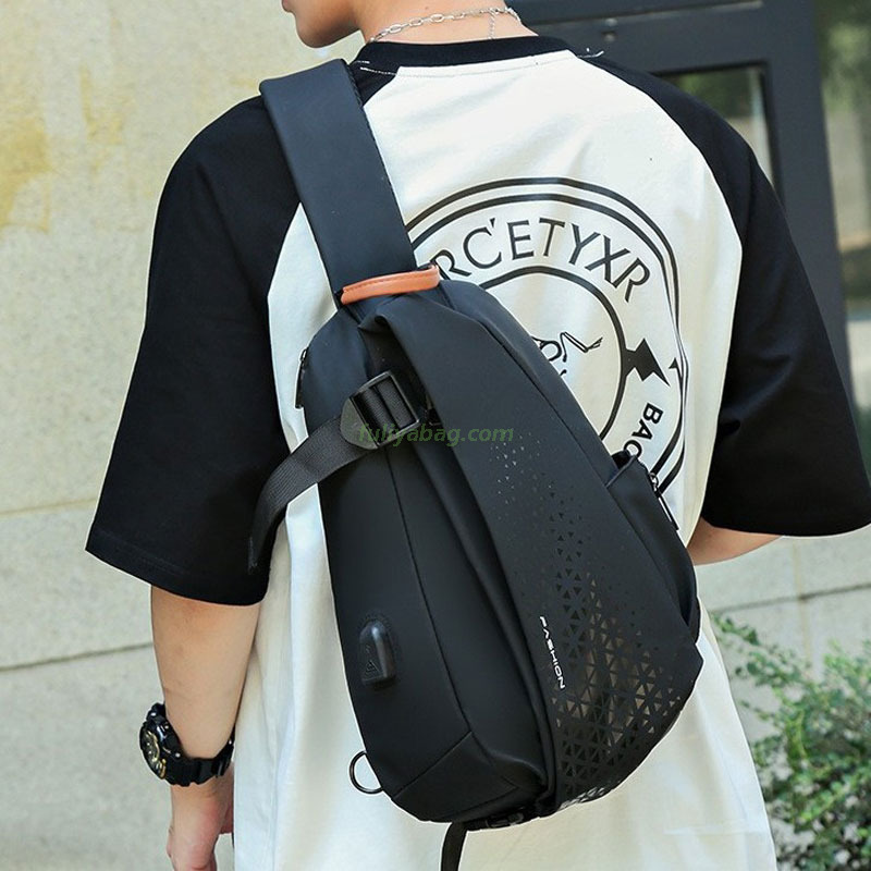 Motorcycle Shoulder Crossbody Bag Multi Functional Men Adjustable Strap Waterproof Travel Sport Chest Bag for College Boy