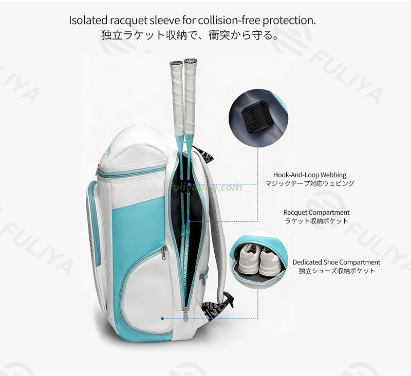 Custom Logo Unisex Large Capacity Badminton Kit Bag Racket Tennis Paddle Racquet Carrying Student Club Sport Gym Backpack