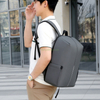 High Capacity Business Backpack Fashion Design Waterproof Zipper Closure Leather Reflective Strip Men's Laptop Backpack